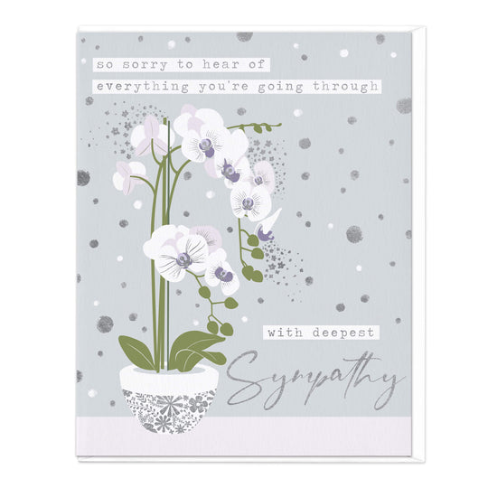 Whistlefish Orchid Vase Sympathy Card