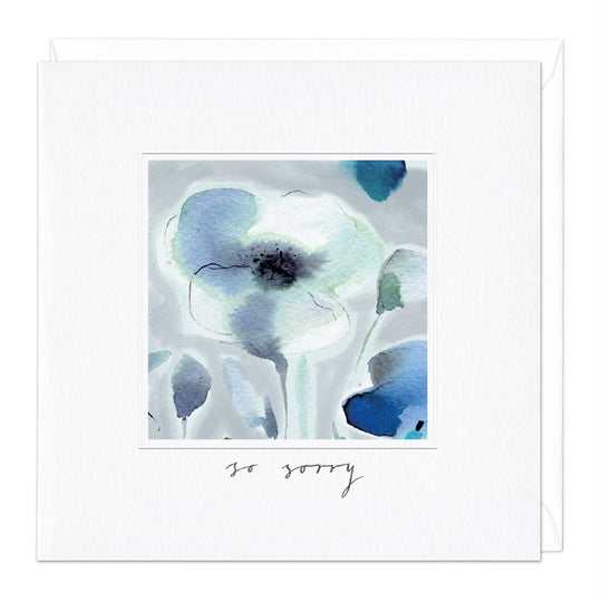 Whistlefish Blue Poppy Sympathy Card