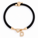 Black A-Z Initial Charm Heart Adjustable Cord Bracelet