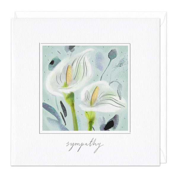 Whistlefish Sympathy Lillies Watercolour Card