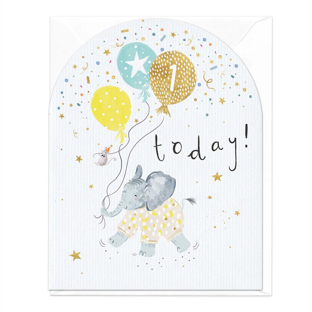 Whistlefish 1 Today Elephant Birthday Card