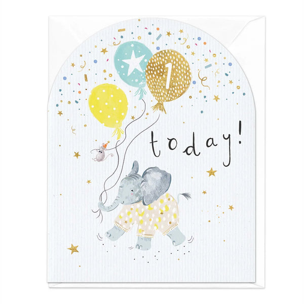 Whistlefish 1 Today Elephant Birthday Card