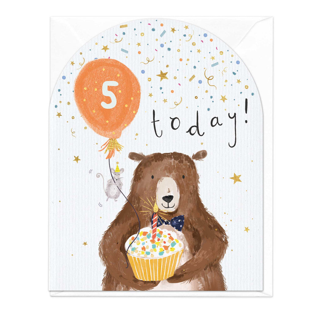 Whistlefish 5 Today Bear Birthday Card