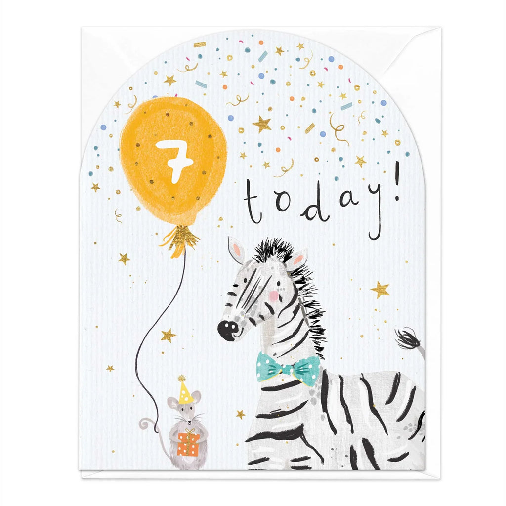 Whistlefish 7 Today Zebra Birthday Card