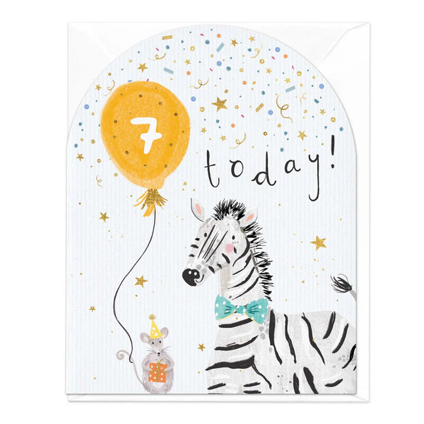 Whistlefish 7 Today Zebra Birthday Card