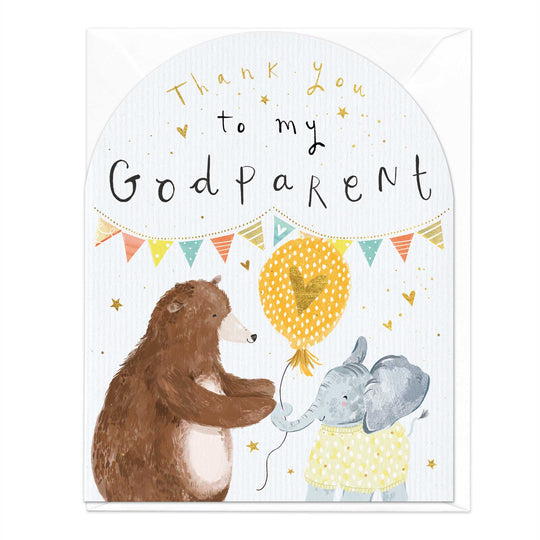 Whistlefish Godparent Thank You Arch Card
