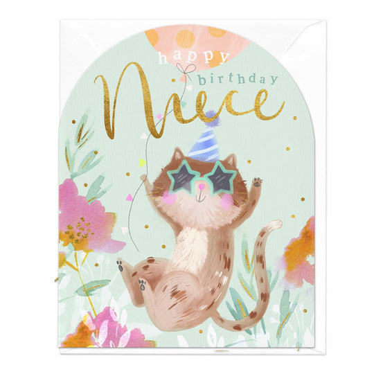Whistlefish Cat Niece Birthday Card