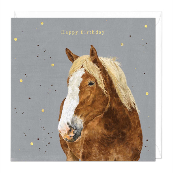 Whistlefish Chestnut Horse Birthday Card