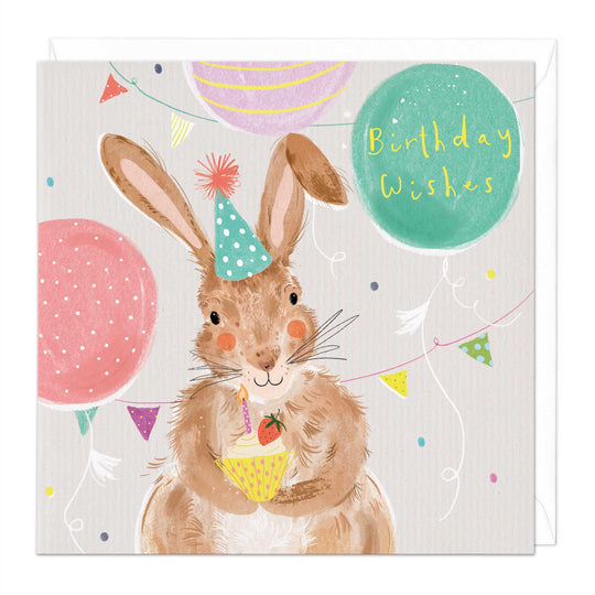 Whistlefish Cute Bunny With Cupcake Birthday Card