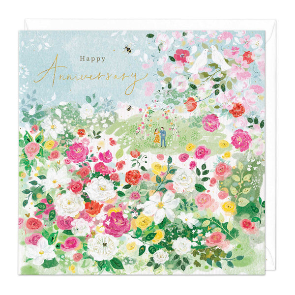 Whistlefish Rose Garden Anniversary Card