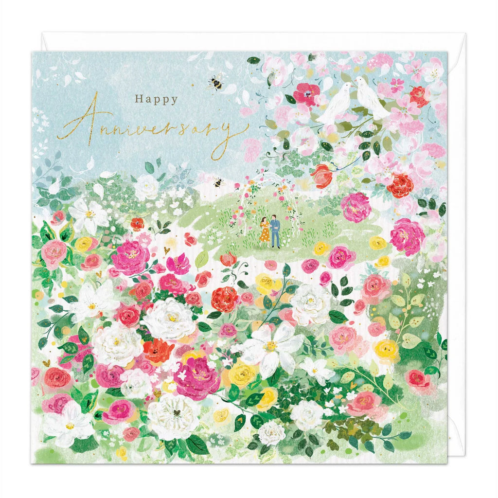 Whistlefish Rose Garden Anniversary Card