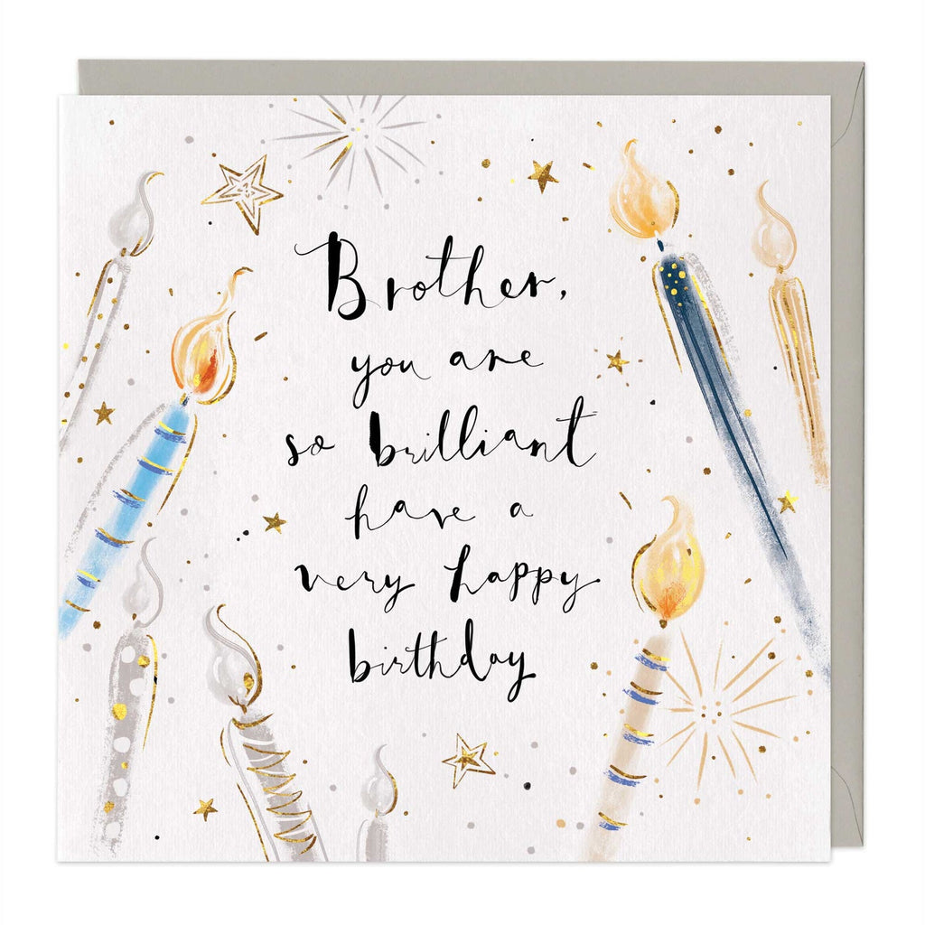 Whistlefish Brother Candle Birthday Card