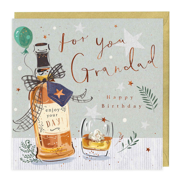 Whistlefish Fine Whiskey Bottle Grandad Birthday Card