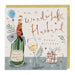 Birthday card for a wonderful husband with champagne bottle and glass illustration.