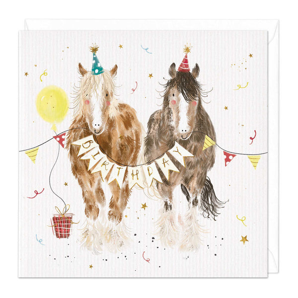 Whistlefish Party Ponies Birthday Card