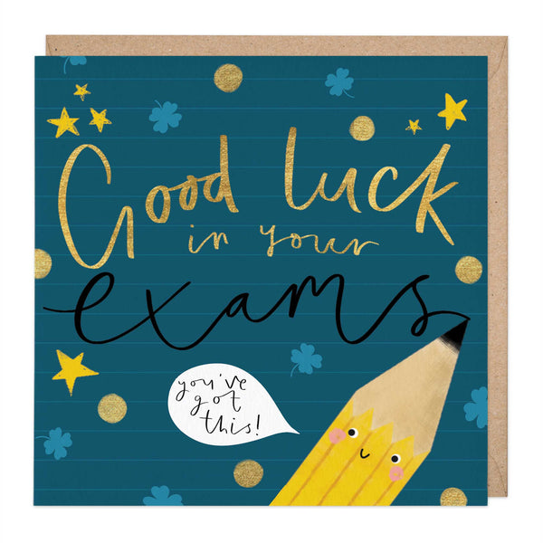 Whistlefish Good Luck in Your Exams Card