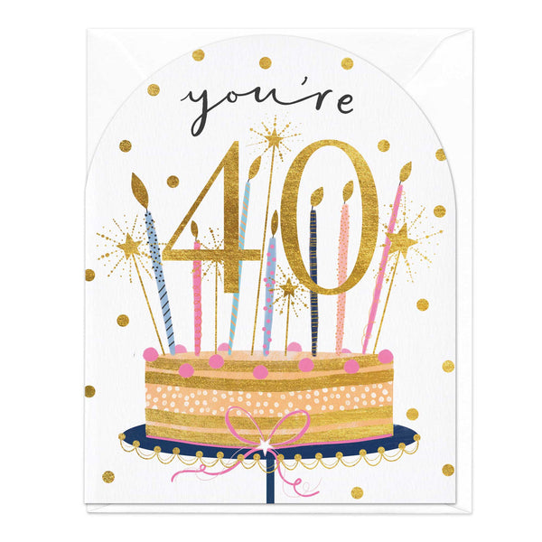 Whistlefish You're 40 Birthday Cake Card