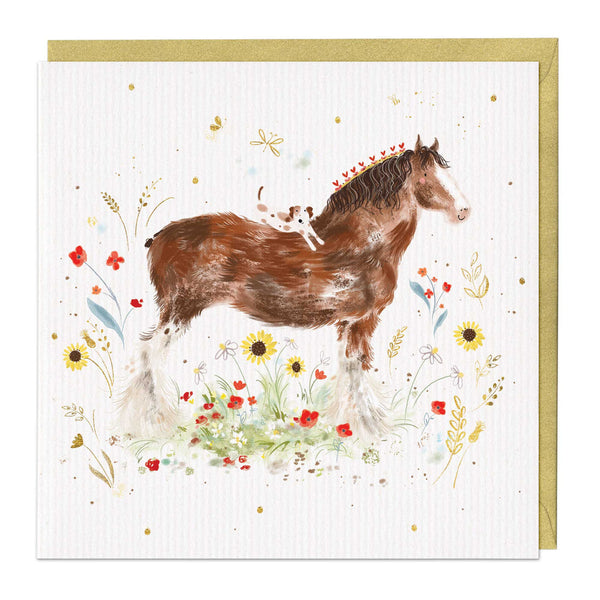 Whistlefish Dog and Horse Best Friends Card