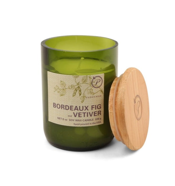 Paddywax Eco Green Recycled Glass Candle (226g) - Bordeaux Fig & Vetiver