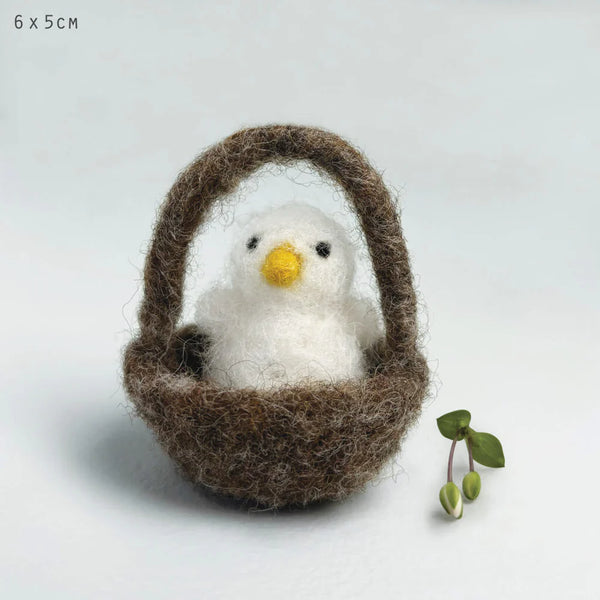 East of India  Felted Fluffy Chick-In Nest