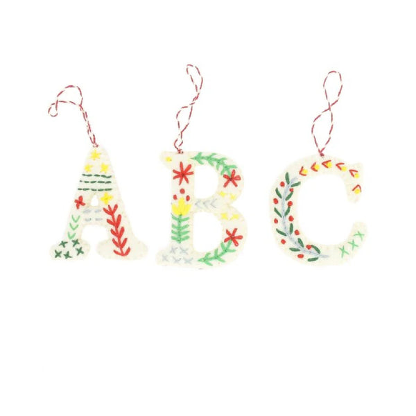 Fiona Walker Embroidered Alphabet Letter Christmas Decoration