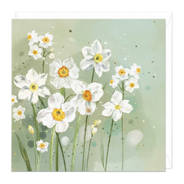 Whistlefish White Daffodils Art Card