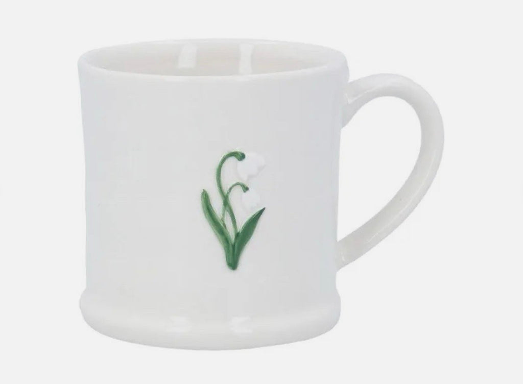 Gisela Graham Stoneware Mini Mug - Snowdrops