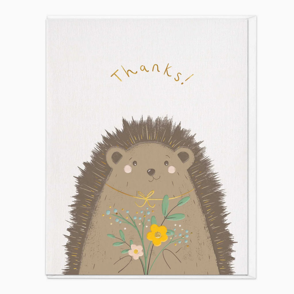 Whistlefish Thoughtful Hedgehog Thank You Card