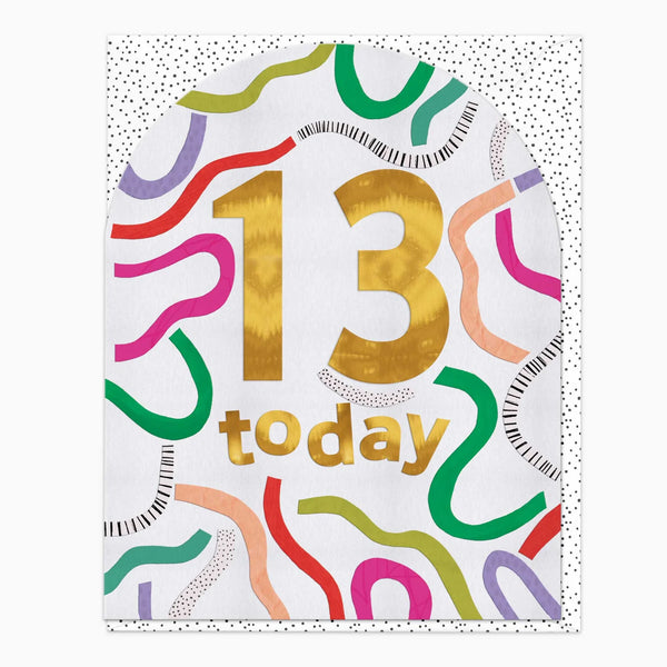 Whistlefish 13 Today Streamer Birthday Card