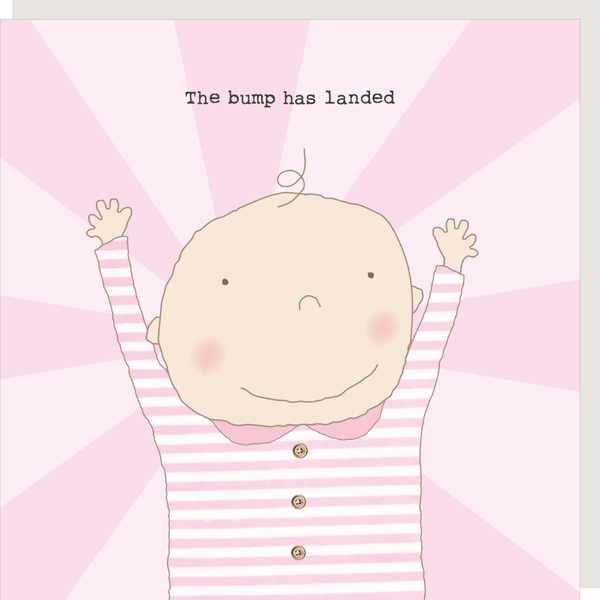 Rosie Made A Thing Girl Bump Has Landed - New Baby Card - Rosie Made A Thing