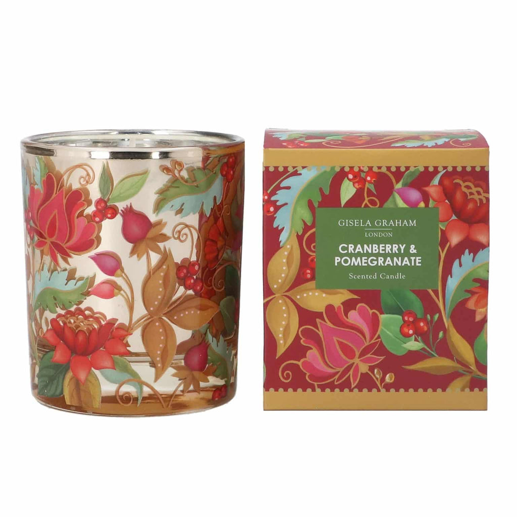 Gisela Graham Gisela Graham Boxed Scented Candles, Large – Gold Floribunda