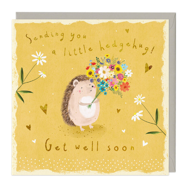 Whistlefish Little Hedgehog Get Well Soon Card