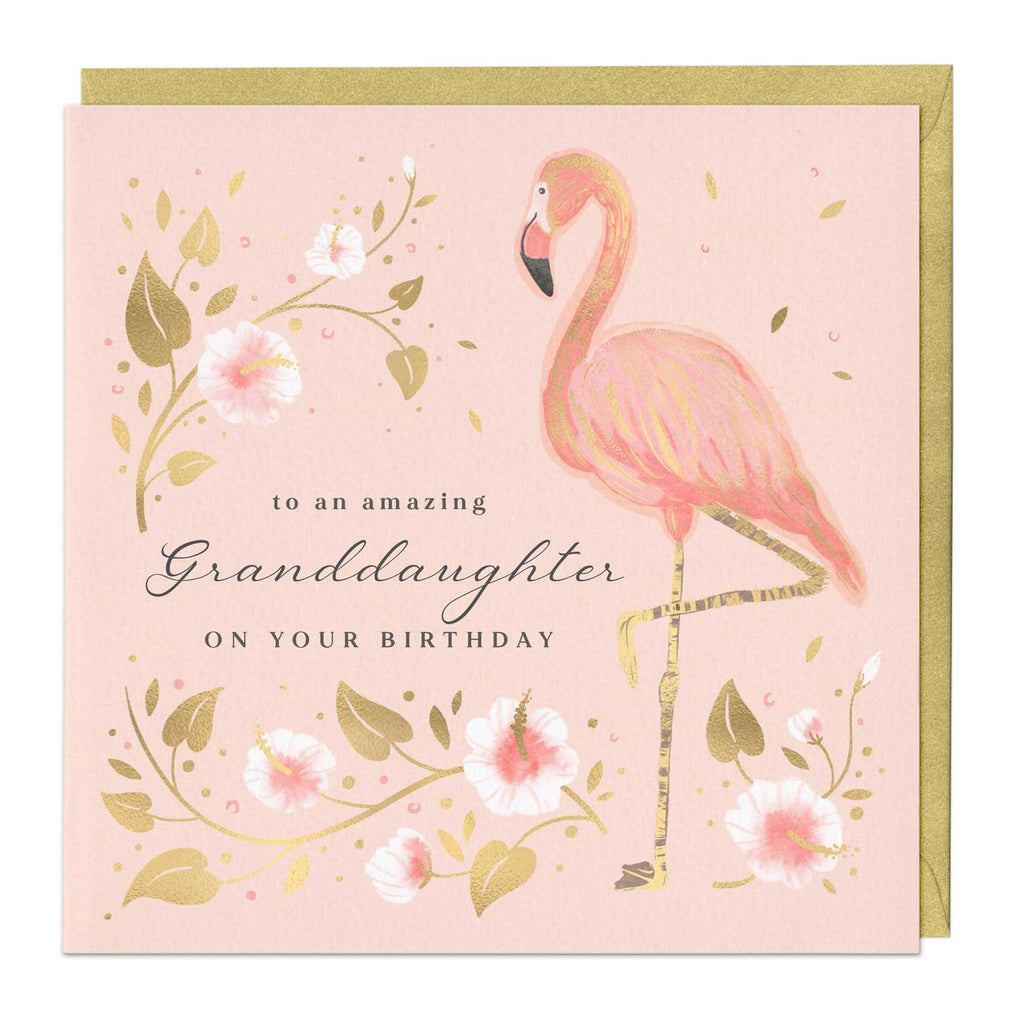 Whistlefish Flamingo, Granddaughter Birthday Card