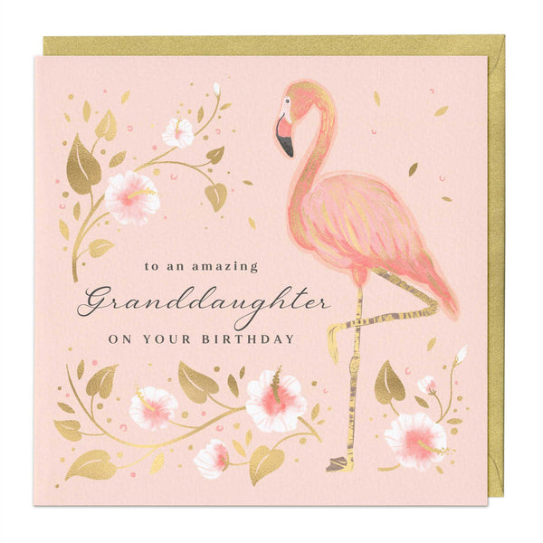 Whistlefish Flamingo, Granddaughter Birthday Card