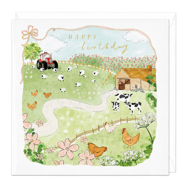 Whistlefish Happy Birthday Farm Yard Art Card
