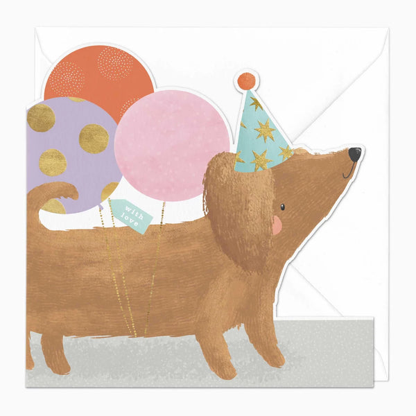 Whistlefish Sausage Dog Birthday Cut-Out Card