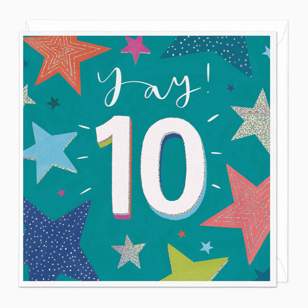 Whistlefish 10 Star Birthday Card