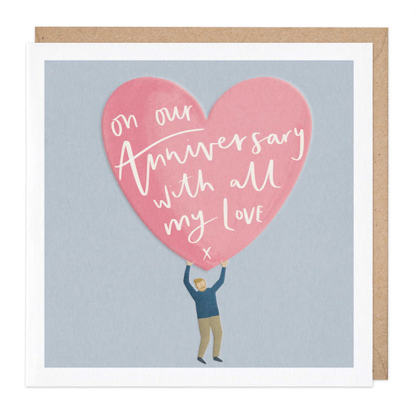 Whistlefish On Our Anniversary Heart Card