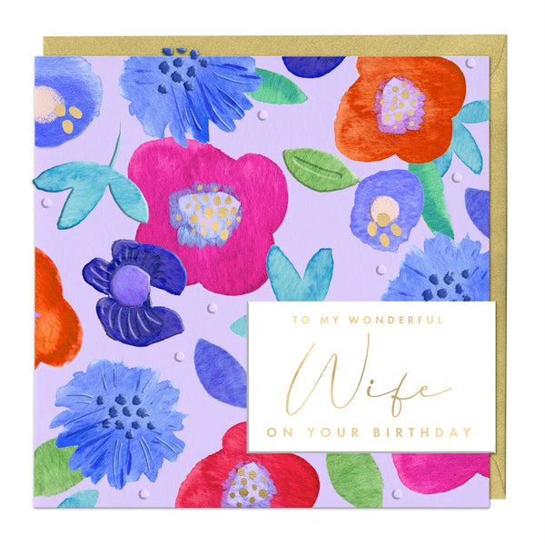 Whistlefish Flowery Wife Birthday Card