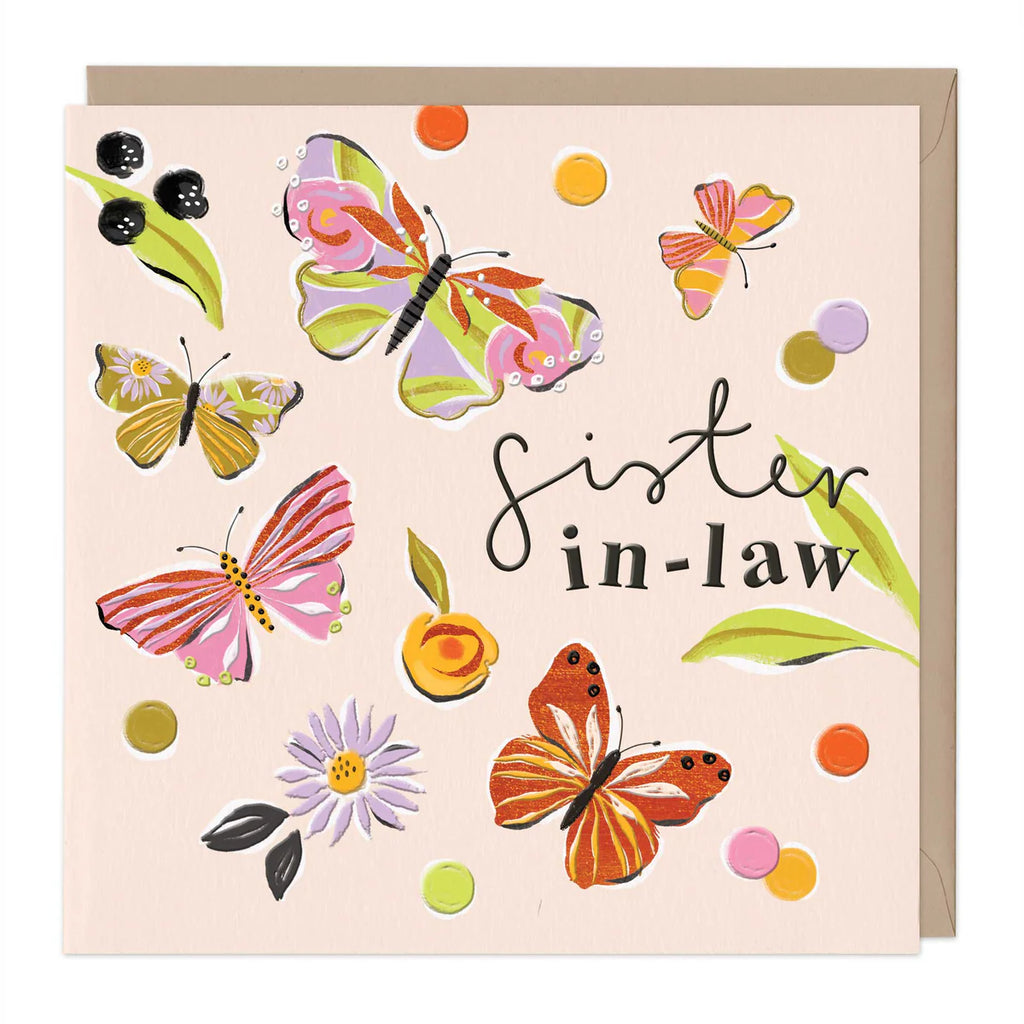 Whistlefish Butterflies Sister-In-Law Juicy Card