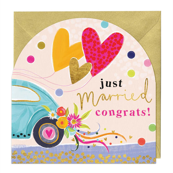 Whistlefish Neon Just Married Arch Card