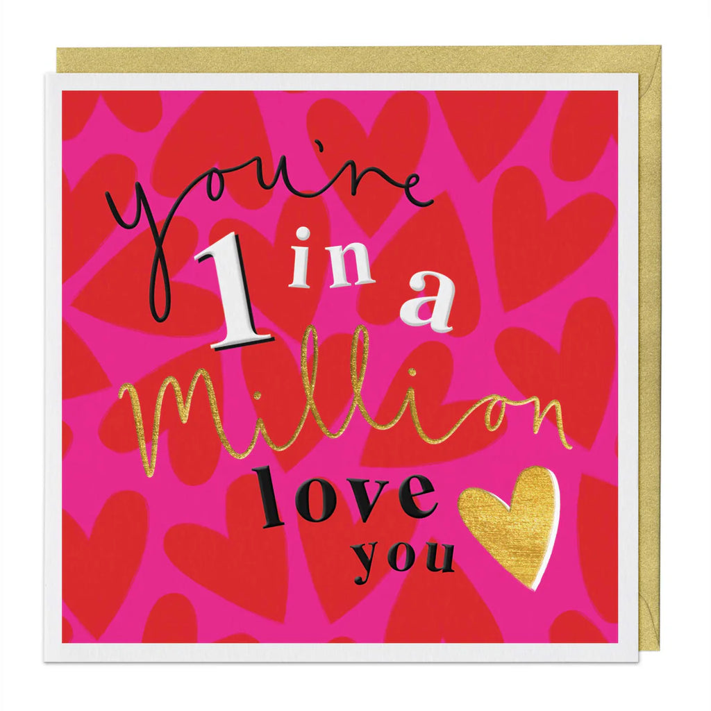 Whistlefish Neon Hearts 1 In A Million Card