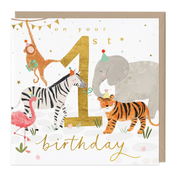 Whistlefish Wild 1st Birthday Card
