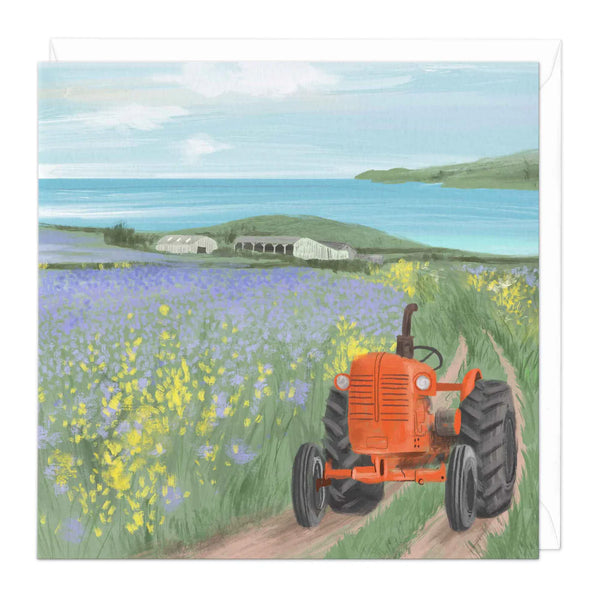 Whistlefish Lavender Tractor Art Card