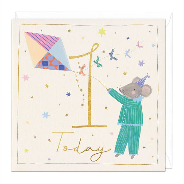 Whistlefish 1st Birthday Kite - Flying Card