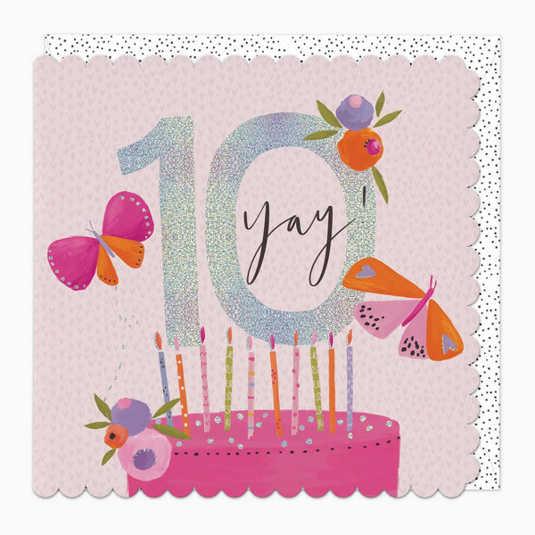 Whistlefish Yay! 10th Birthday Scalloped Card