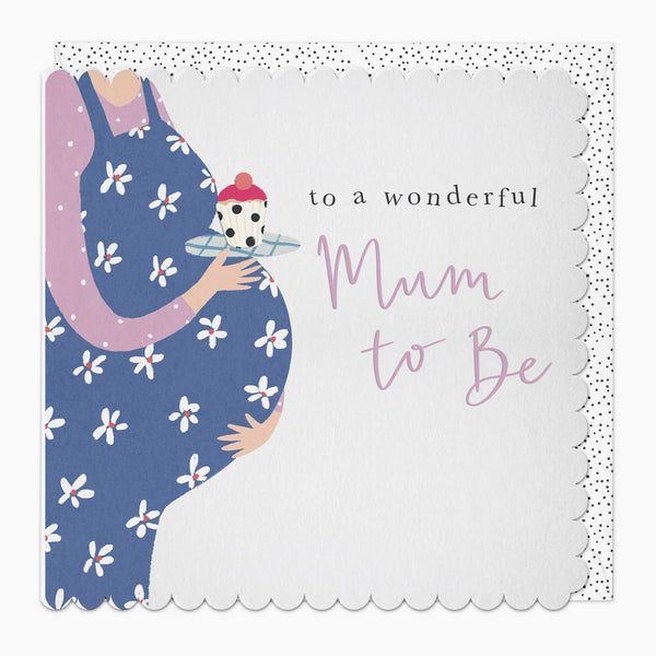 Whistlefish Wonderful Mum To Be Scalloped Card