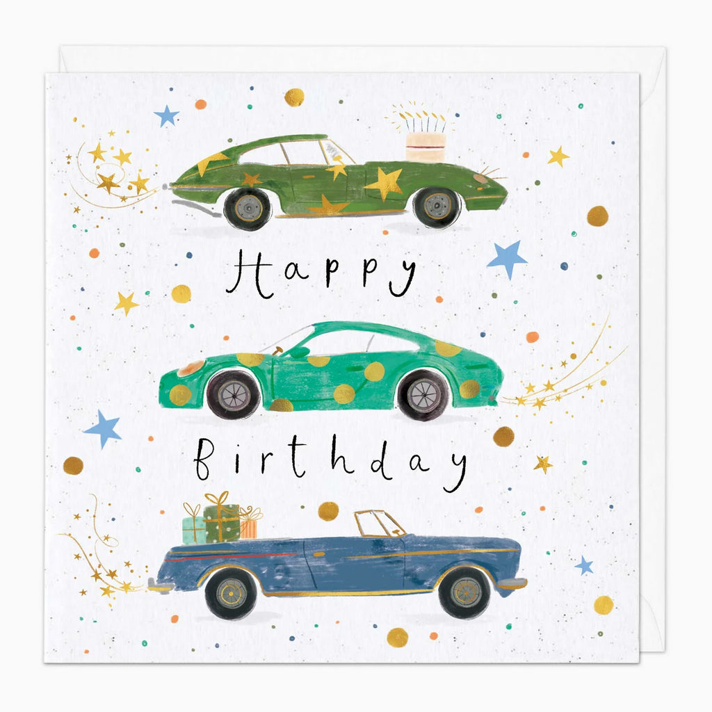 Whistlefish Sports Cars Happy Birthday Card