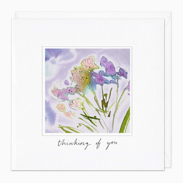 Whistlefish  Inky Lilac Floral Thinking of You Card