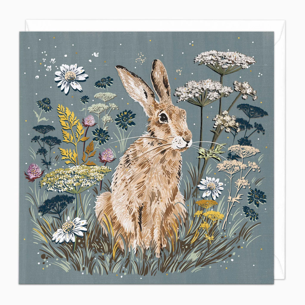 Whistlefish Hare in the Hedgerow Art Card
